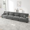 4-Sitzer Modulares Ecksofa mit Tiefensitz,80% Chenille Schlafsofa Komfortabel Gepolstert für Wohnzimmer Apartment Studio Büro,Chenille,Grau, Bild 3
