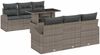 vidaXL Gartensofa-set mit Kissen 7 pcs Grau Poly Rattan 3348565 Bild 2