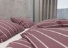 Mako Satin Bettwäsche Urban Stripe petrol blau 155x220 + 80x80 Bild 4
