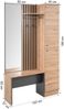 Industrial Style Garderobe mit Sitzbank Kleiderständer Garderobenschrank Spiegel Flurgarderobe Garderobenpaneel Flurmöbel Holz Eiche Anthrazit 2 Kleiderhaken Bild 3