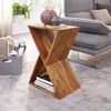 Wohnling Beistelltisch X-Form 43 x 60 x 30 cm Sheesham Massivholz Anstelltisch Bild 3