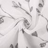 Woltu Gardine, (2 St), halbtransparent, Blumen Stickerei mit Schlaufen Leinen Optik Bild 2