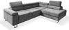 Goldstoff Ecksofa mit Schlaffunktion, Cord Couch für Wohnzimmer - Cord Ecksofa, Cord Sofa VOYAGE 2 Teile, Großer Bettkasten Bild 2