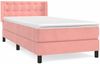 vidaXL Boxspringbett mit Matratze Rosa 90x190 cm Samt 3131176 Bild 2