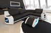 Ecksofa Genua L Form - Büffelleder - schwarz-weiß - Rechts Bild 3