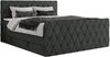 Boxspringbett, Doppelbett mit Fußteil, Multipocket-Matratzen und Topper, gestepptes Kopfteil und Front - MIREN KING DUO - 120 x 200 cm - Dunkelgrau Stoff - H3 Bild 4