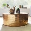 Wohnling Couchtisch RAHIM 75 x 31 x 75 cm Aluminium Beistelltisch orientalisch rund, Gold Bild 3