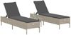 vidaXL 3-tlg. Sonnenliegen-Set mit Auflage Hellgrau Poly Rattan 3284268 Bild 3