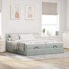 vidaXL Ottoman-Bett mit Matratzen Hellgrau 160x200 cm Samt 3312086 Bild 3