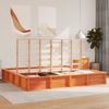 vidaXL Bettrahmen Wachsbraun 200 x 200 cm Massives Kiefernholz 3385705 Bild 3