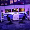 YOUDENOVA Gamingtisch mit LED-Beleuchtung & Steckdose, Computertisch, Schreibtisch (1-St), mit Schubladen & Carbon Fiber, 150x48x114cm Bild 4