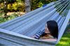 Potenza Catargo Hängematte mit Gestell für 2 Personen, 100% Baumwolle Hängematte XXL - 220x160, 220kg I Cocoon - Grau Bild 2