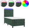 vidaXL Boxspringbett mit Matratze & LED Dunkelgrün 90x200 cm Samt 3136344 Bild 2