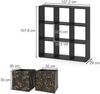 Raumteiler Nove Schwarz 104 x 108 cm mit 4 Faltboxen opt. 2 Vicco Bild 3