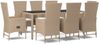 vidaXL 9-tlg. Garten-Essgruppe mit Kissen Beige Poly Rattan 3157571 Bild 2
