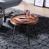 Wohnling Beistelltisch rund 46 x 40 x 46 cm Sheesham massiv Holz Metall Couchtisch Bild 4
