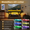 TV-Ständer für 65-Zoll-Fernseher 3-stufiges Entertainment-Center mit LED-Leuchten Rustikal Braun Bild 4
