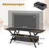 TV-Ständer für 65-Zoll-Fernseher 3-stufiges Entertainment-Center mit LED-Leuchten Rustikal Braun Bild 2