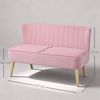 HOMCOM 2-Sitzer mit Massivholzbeine, Couch 1 Teile, für Wohnzimmer, Schlafzimmer, Rosa Bild 2