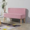 HOMCOM 2-Sitzer mit Massivholzbeine, Couch 1 Teile, für Wohnzimmer, Schlafzimmer, Rosa Bild 5