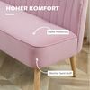 HOMCOM 2-Sitzer mit Massivholzbeine, Couch 1 Teile, für Wohnzimmer, Schlafzimmer, Rosa Bild 3