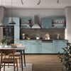 Küchenzeile R-Line Blau-Grau/Anthrazit 350 cm mit Hochschrank, AP Anthrazit Vicco Bild 4