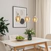 LED Hängeleuchte, 3-Flammig, Glas, silber, L 65 cm Bild 3
