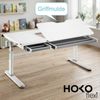 HOKO Kinderschreibtisch höhenverstellbar 54–76 cm (Schreibtisch, mit 2 Schubladen und 80x40 cm neigbarer Tischplatte), 120x60 cm Arbeitsfläche, Weiß, ELIN Bild 4