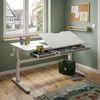 HOKO Kinderschreibtisch höhenverstellbar 54–76 cm (Schreibtisch, mit 2 Schubladen und 80x40 cm neigbarer Tischplatte), 120x60 cm Arbeitsfläche, Weiß, ELIN Bild 2