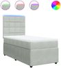 vidaXL Boxspringbett mit Matratze Hellgrau 100x200 cm Samt 3294562 Bild 2