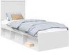vidaXL Bettrahmen mit Kopfteil Weiß 75 x 190 cm Massives Kiefernholz 3411073 Bild 2
