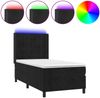 vidaXL Boxspringbett mit Matratze & LED Schwarz 100x200 cm Samt 3139549 Bild 2