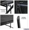 CHEFGASTRO Balkontisch klappbar 78x78 cm Gartentisch wetterfest 4 Personen Kunststoff Holz Optik Schwarz Campingtisch Outdoor Klapptisch Klein Balkonmöbel Bistrotisch für Garten Terrasse Balkon Bild 3