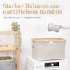 HENNEZ Wäschekorb Faltbarer Wäschekorb Grau 60L aus Bambus, Klappbarer Flach, Tragbar Wäschesammler Bild 5