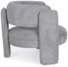Sessel Aisha aus Stoff, modernes Design, gepolstert, Grau, verstellbare Holzbeine, Bizzotto Bild 4