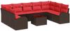 vidaXL Sofa Set mit Kissen 10 pcs Braun Poly Rattan 3346214 Bild 2