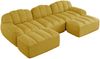 Modulares Sofa aus Granuliertem Fleece, U-/L-Form, mit Ottomane, 228x165x79 cm, gelb Bild 4