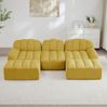 Modulares Sofa aus Granuliertem Fleece, U-/L-Form, mit Ottomane, 228x165x79 cm, gelb Bild 2
