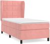 vidaXL Boxspringbett mit Matratze Rosa 90x200 cm Samt 3129194 Bild 2