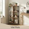 VASAGLE Regal mit 3 Ebenen, 6 Fächern, Bücherregal, Standregal, braun-schwarz Bild 4