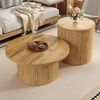Couchtisch-Set rund, 75 x 75 x 36 cm + 50 x 50 x 50,5 cm, MDF in Natur, flexibel kombinierbar Bild 4