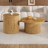 Couchtisch-Set rund, 75 x 75 x 36 cm + 50 x 50 x 50,5 cm, MDF in Natur, flexibel kombinierbar Bild 3