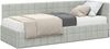 vidaXL Eckbettgestell mit Matratze mit Kopfteil 2 pcs Hellgrau Samt 3393918 Bild 2