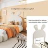 Merax Polsterbett, LED Einzelbett 90x200cm mit Hasenohren Kopfteil und 2 Stauraumhockern, beige Bild 5