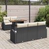 vidaXL Garten-Sofa-Set mit Kissen 6 pcs Schwarz und Creme 3349522 Bild 3
