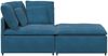 vidaXL Modulares Sofa mit Fußhocker Kissen Samt Blau 3321218 Bild 4