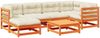 vidaXL 7-tlg. Garten-Sofagarnitur mit Kissen Wachsbraun Kiefernholz 3299535 Bild 2