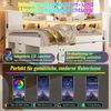 Odikalo Schlafsofa 90x200 140x200 90x190 Schlafcouch mit LED und Stauraum, Funktionsbett mit LED-Beleuchtung Einzelbett aus Holzwerkstoff mit USB & Typ-C Ladestation Stauraum Regalen und Schubladen Jugendbett inkl. Lattenrost (ohne Matratze) Bild 4