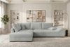 Couch Mykonos L Form in Samtstoff - Cordstoff - hellgrau - Links Bild 3