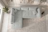 Couch Mykonos L Form in Samtstoff - Cordstoff - hellgrau - Links Bild 5